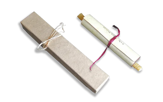 Handmade wedding invitation.