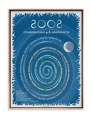 2002 Calendar poster. The spiral nature of time in a calendar.